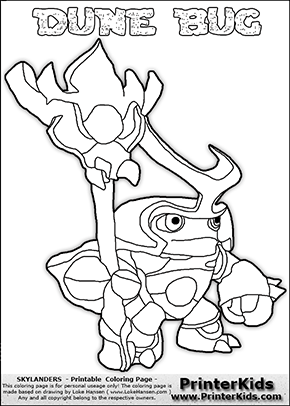 Dune Bug Skylander - Free Colouring Pages